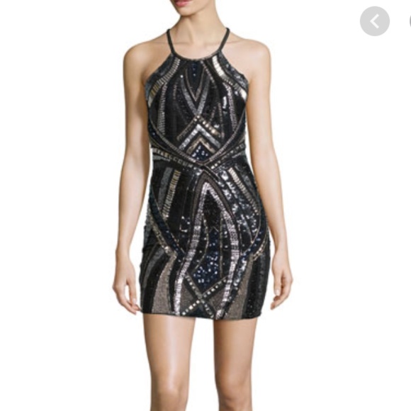 Parker Jaden Embellished Mini Dress, Black - Picture 1 of 8